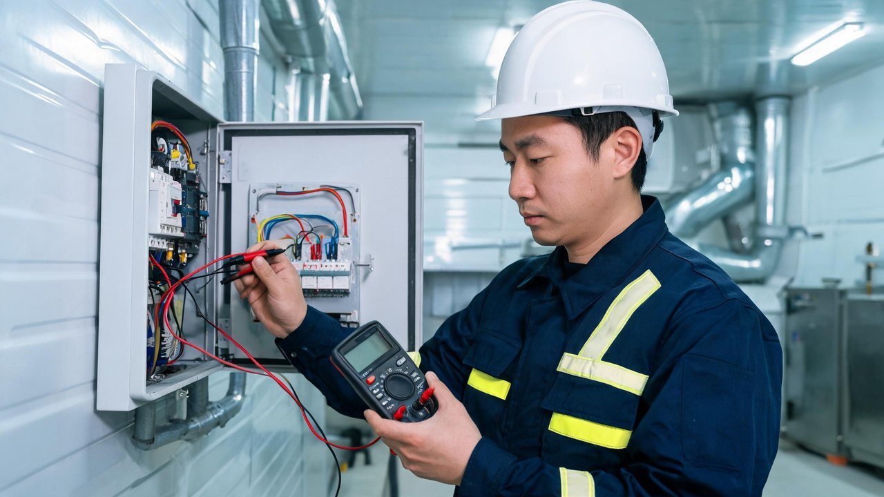 维修工程师检查电路