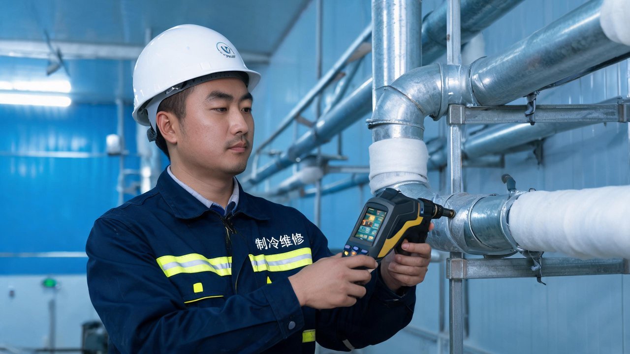 维修工程师检查设备