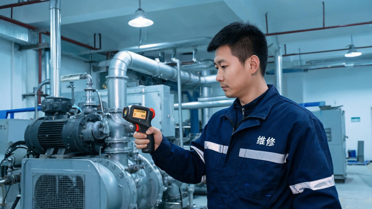 维修工程师检查设备
