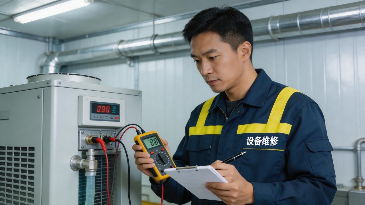 维修工程师检查加湿器