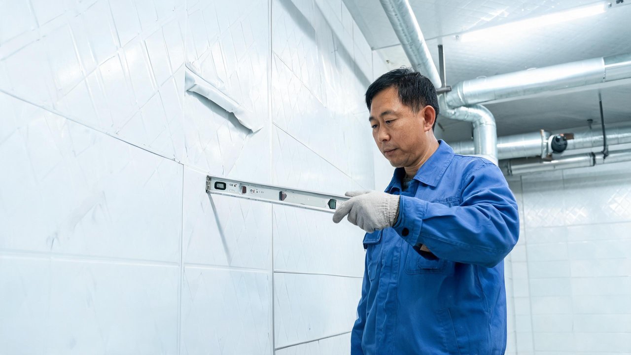 维修师傅检查冷库