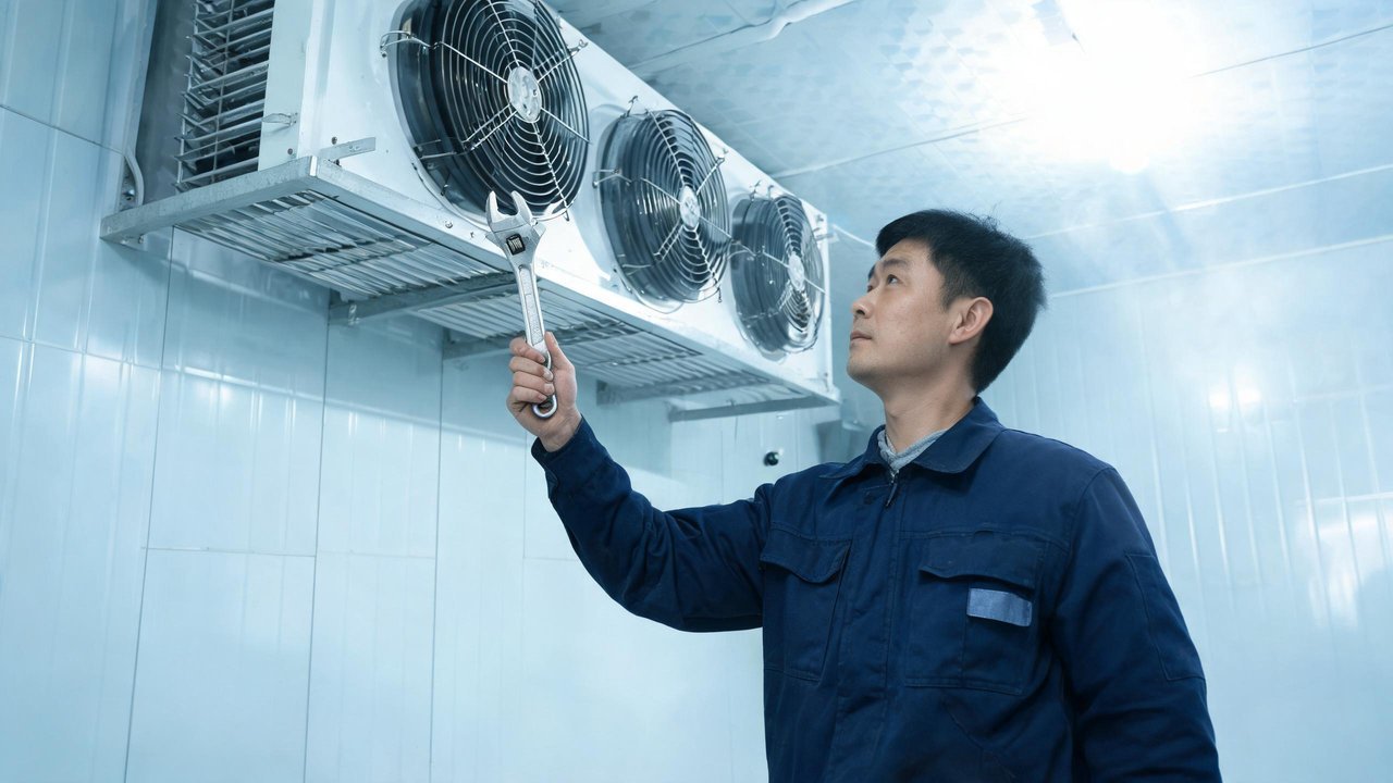 维修人员检查蒸发器