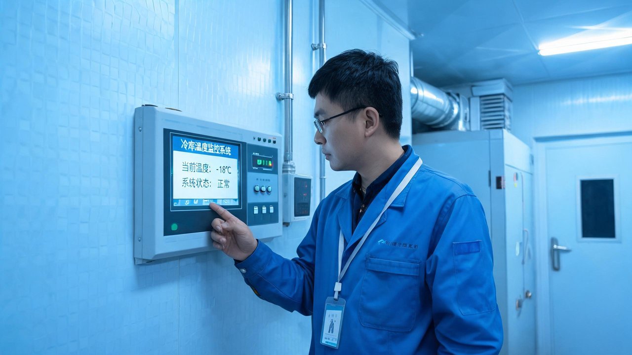 维修工程师检查温度监控