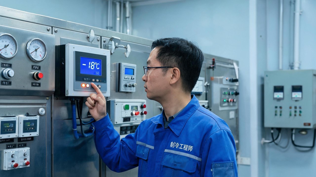 工程师检查温控器
