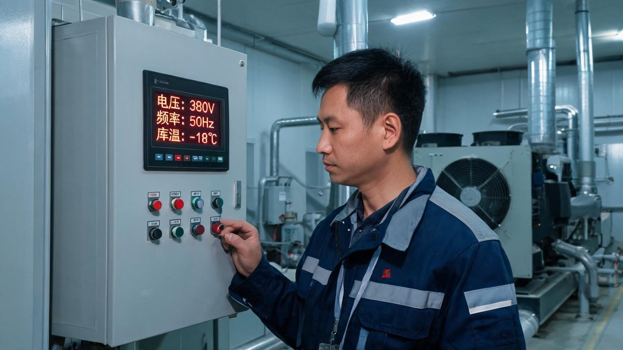 维修人员检查变频器面板