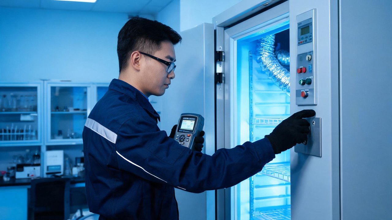 维修人员检查设备