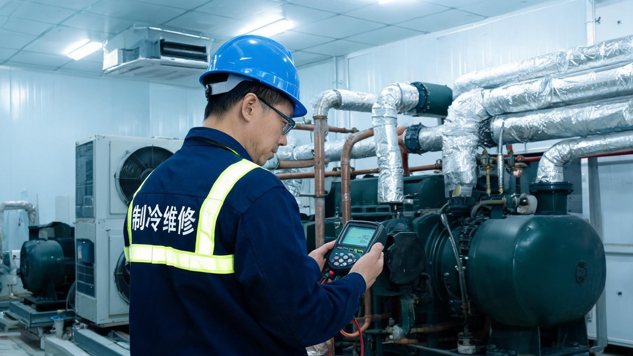 维修工程师检查设备