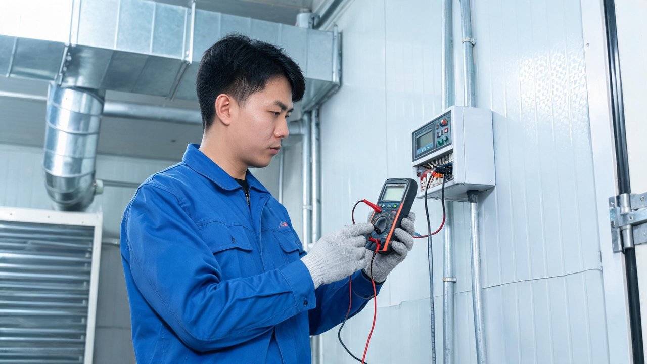 维修工程师检查设备