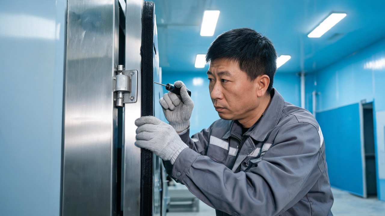 维修师傅检查密封条