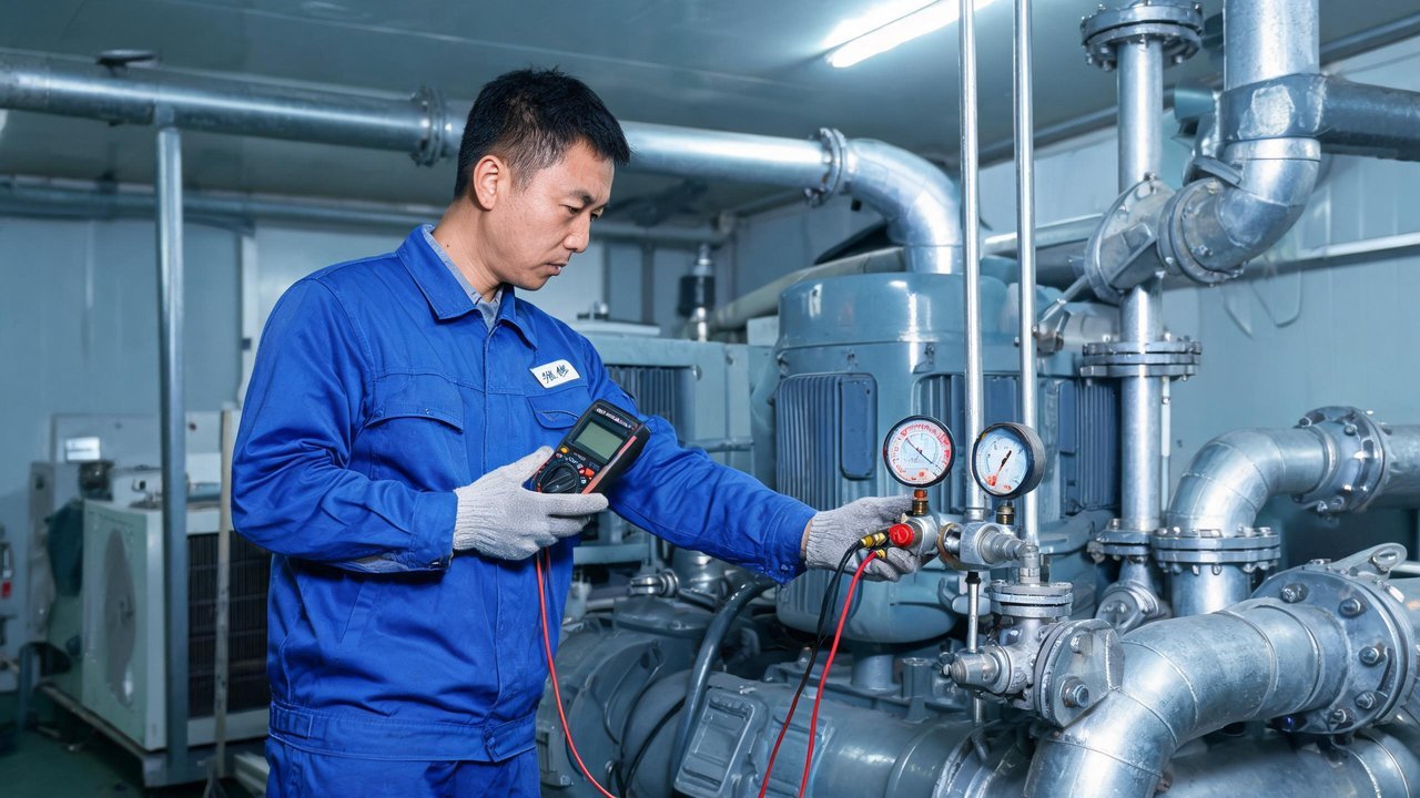 维修工程师检查设备