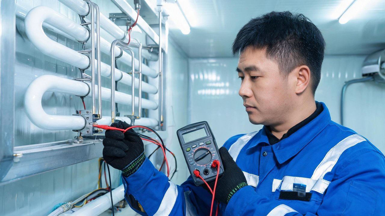维修工程师检查除霜系统