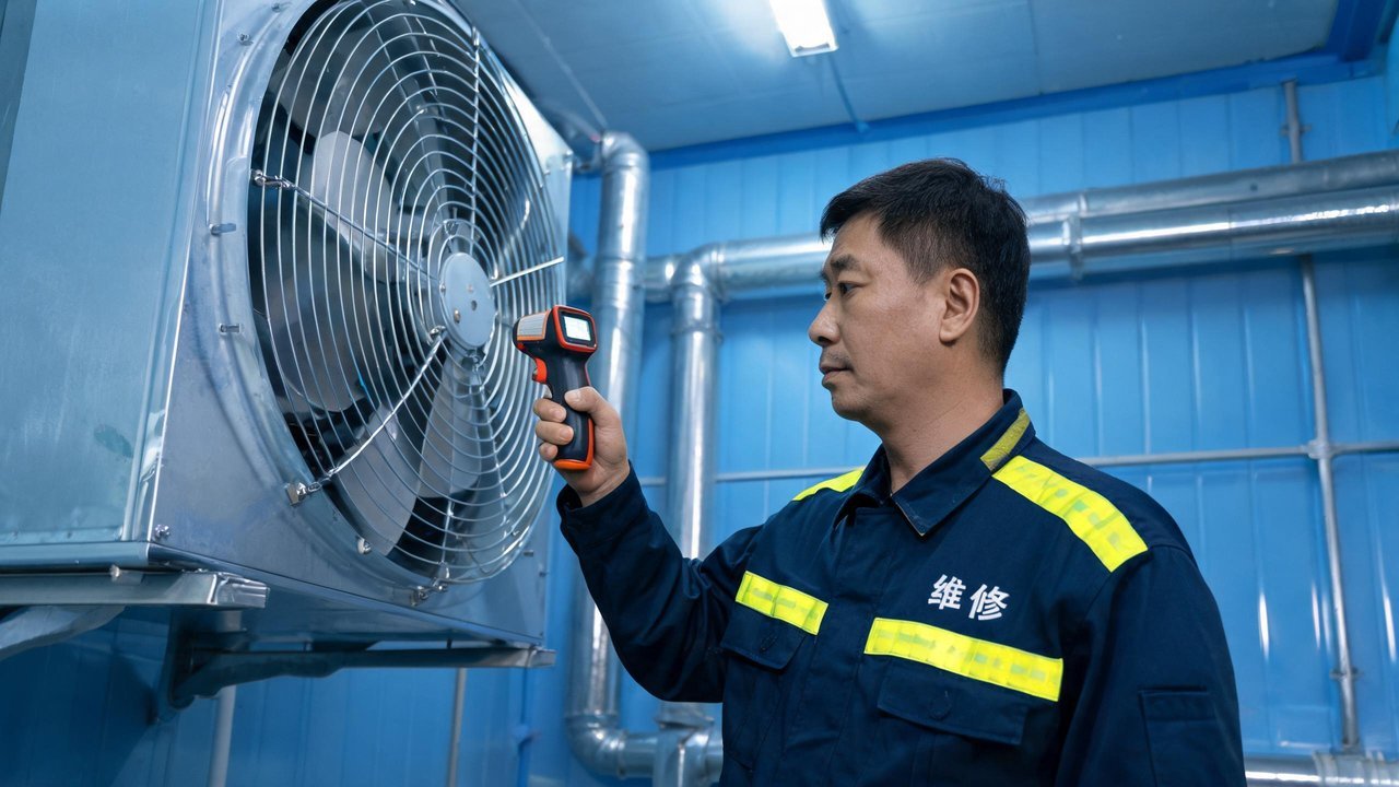 维修工程师检查风机