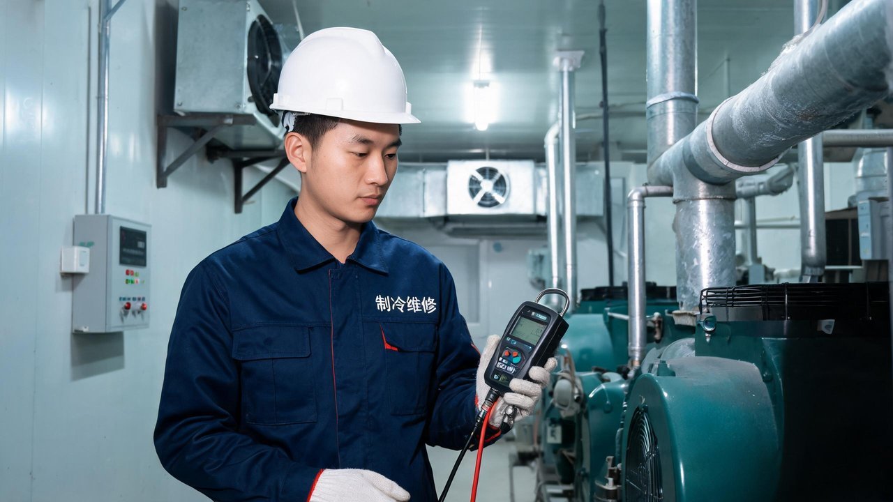 维修工程师检查设备