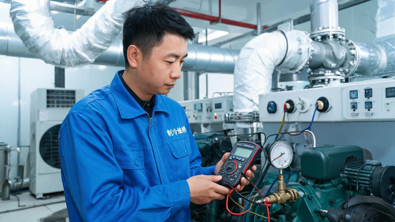 维修工程师检查设备