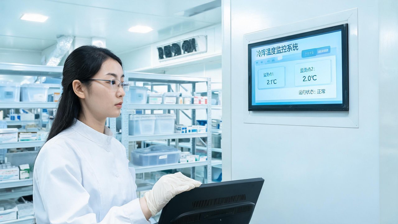 药剂师检查温控系统