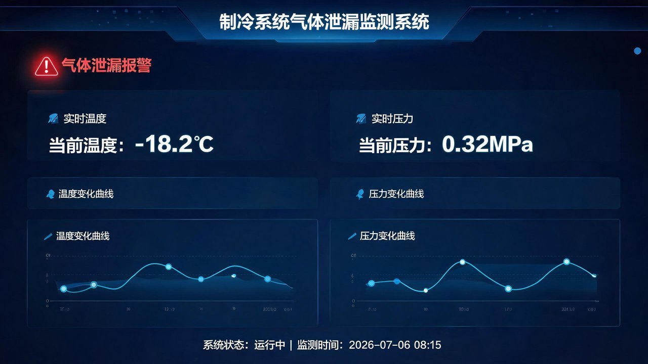 制冷系统气体泄漏报警监测仪表盘