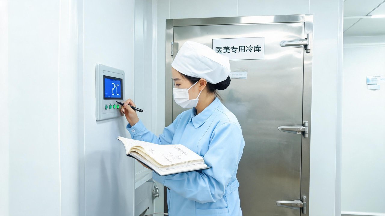 工作人员检查温度控制面板