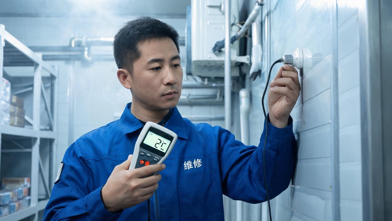 维修人员校准温度传感器