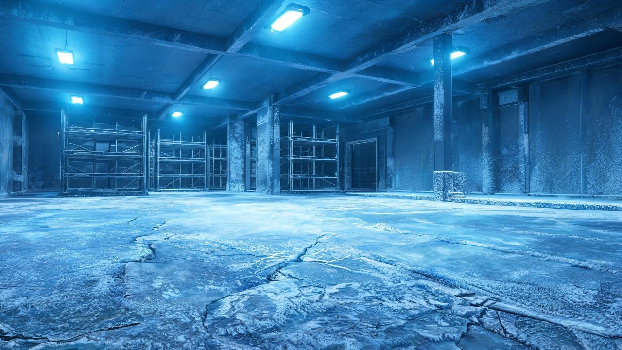 冷库地面结冰场景