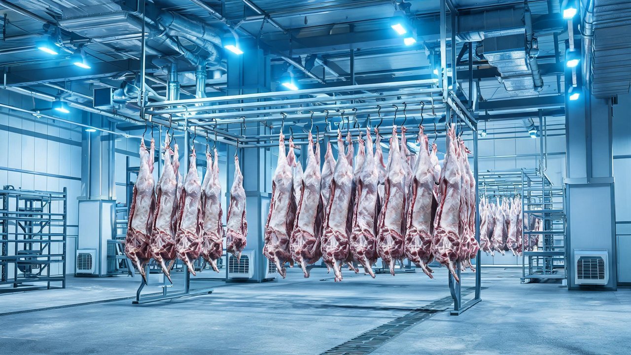羊肉冷库内部场景