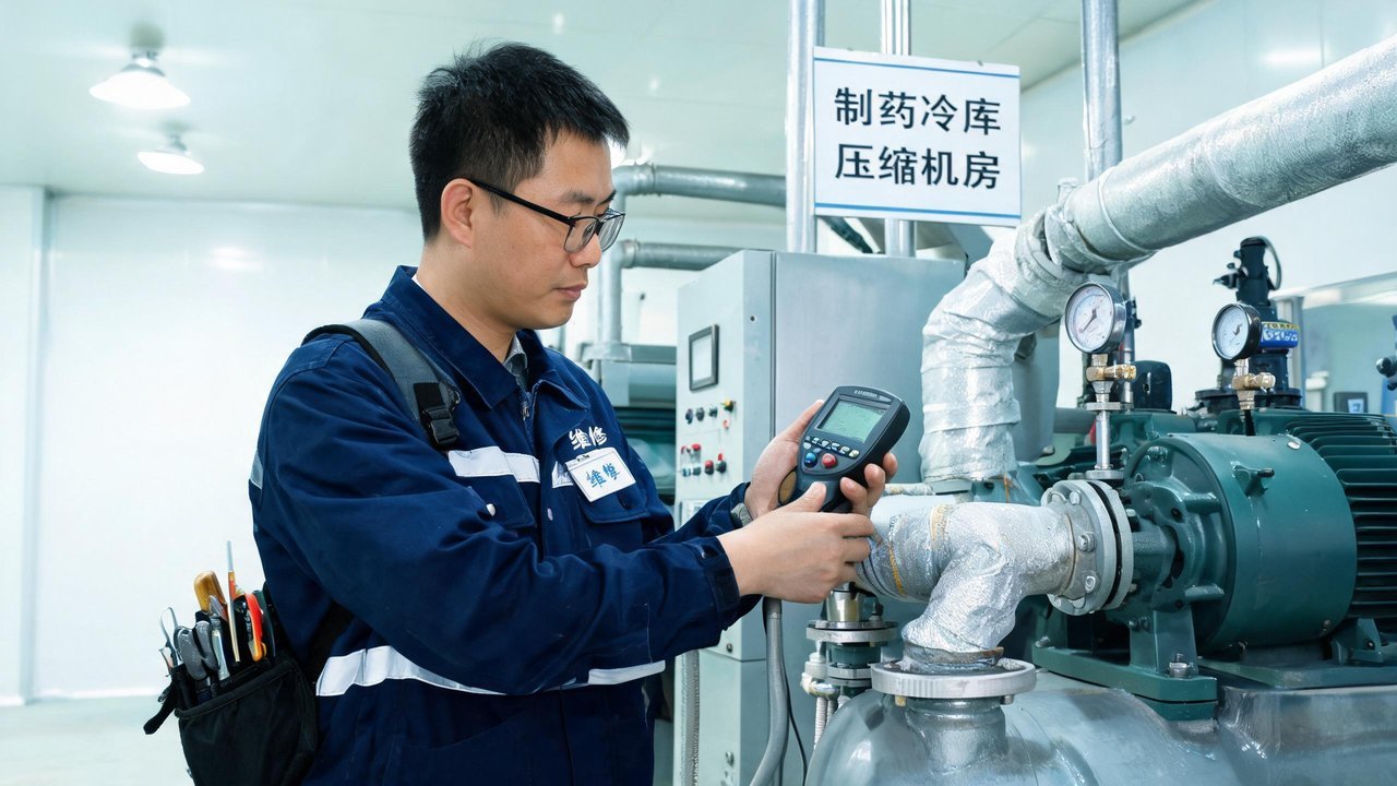 维修工程师检查设备