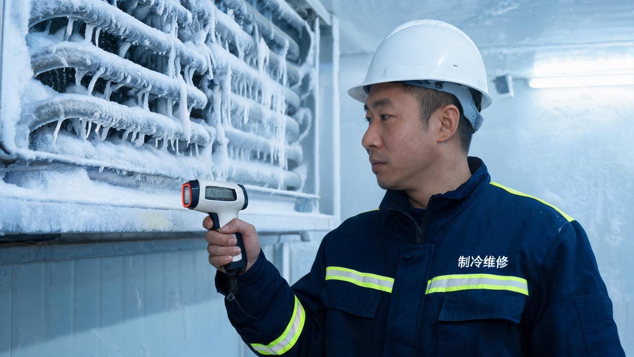 维修人员检查蒸发器