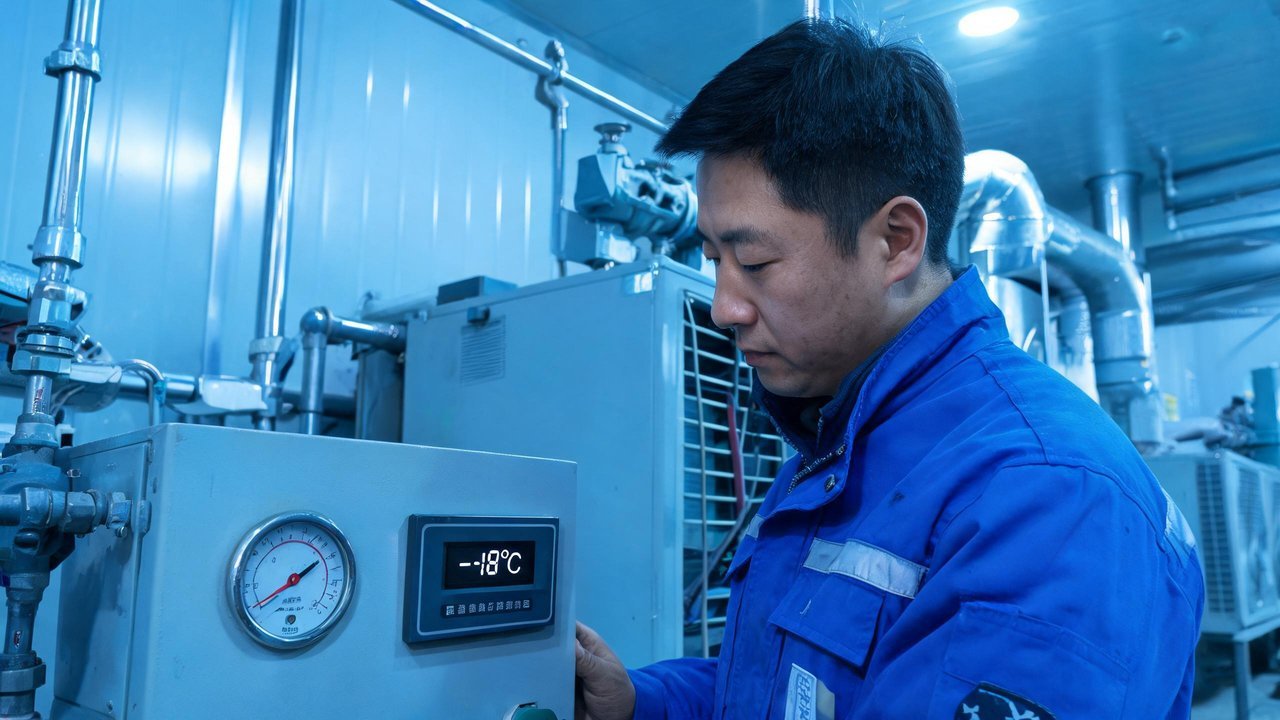 检验师傅查看设备参数