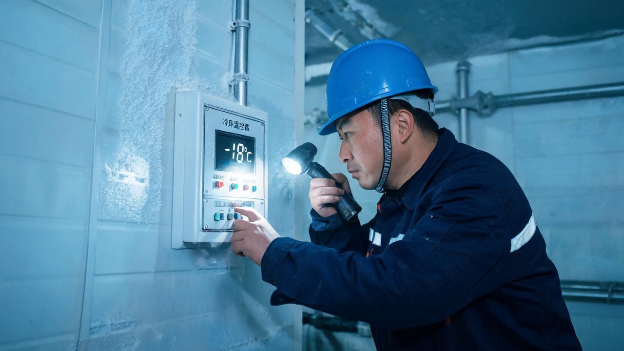 维修师傅检查温控系统