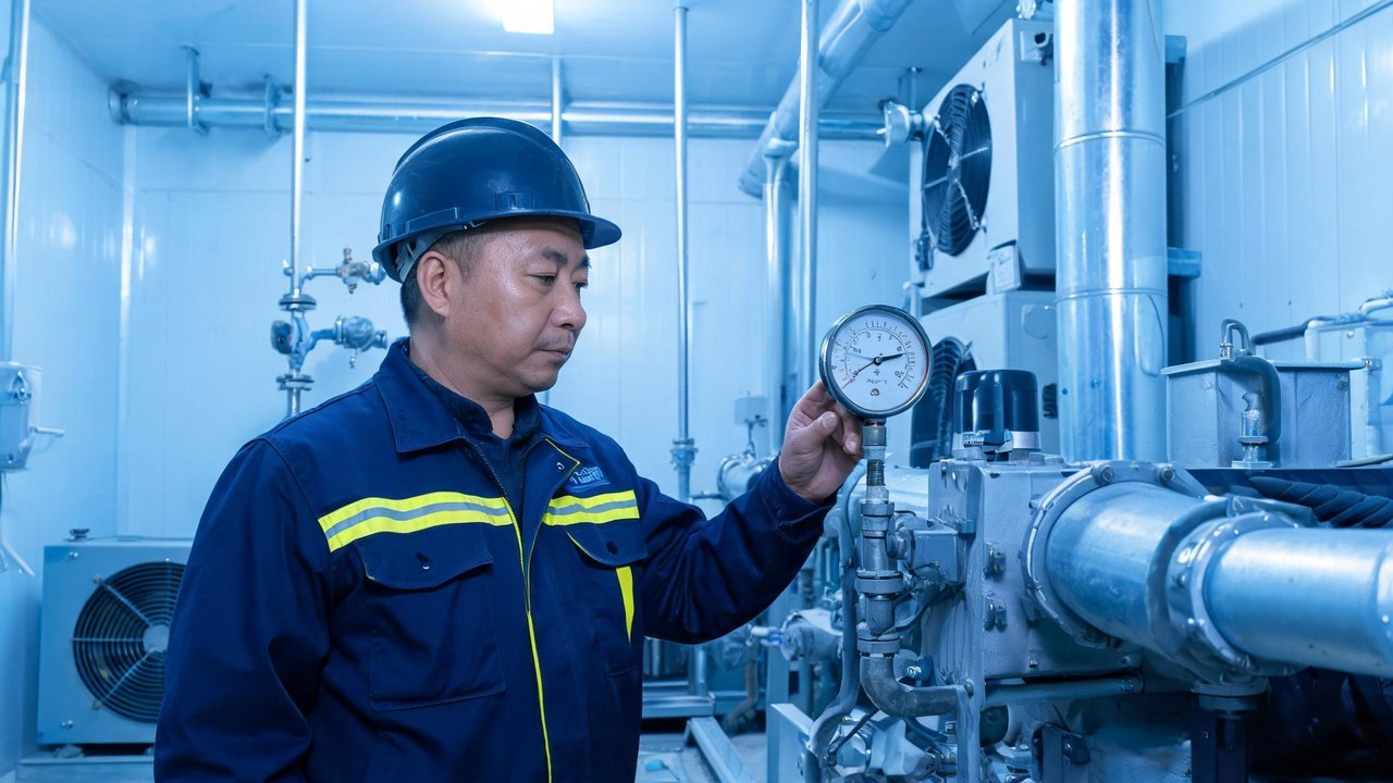 维保师傅检查设备