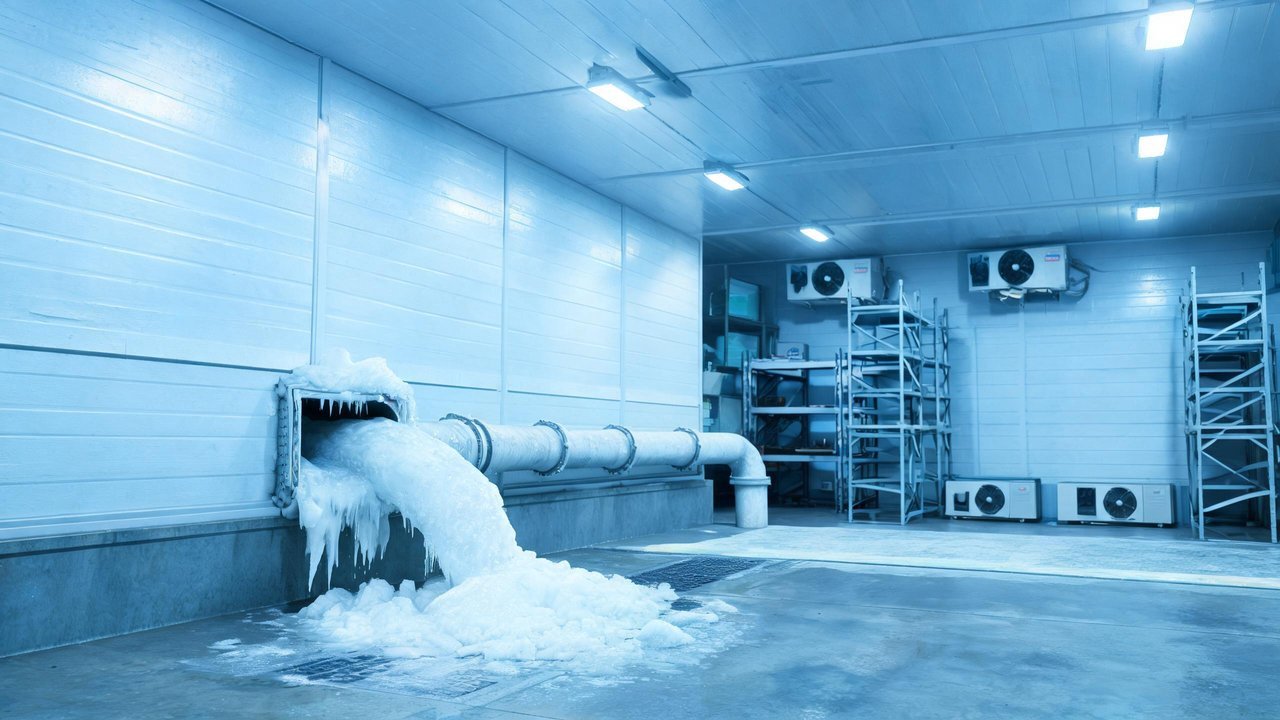 冷库排水系统结冰堵塞场景
