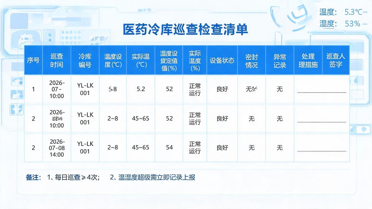 GSP冷库巡查检查清单