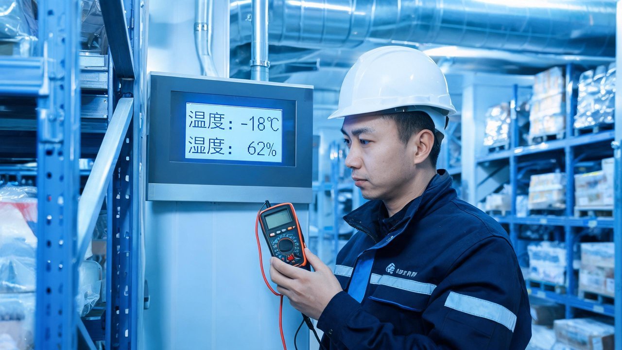 冷库工程师检查设备
