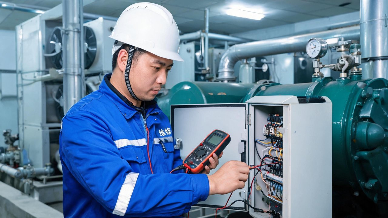 维修工程师检查电气系统