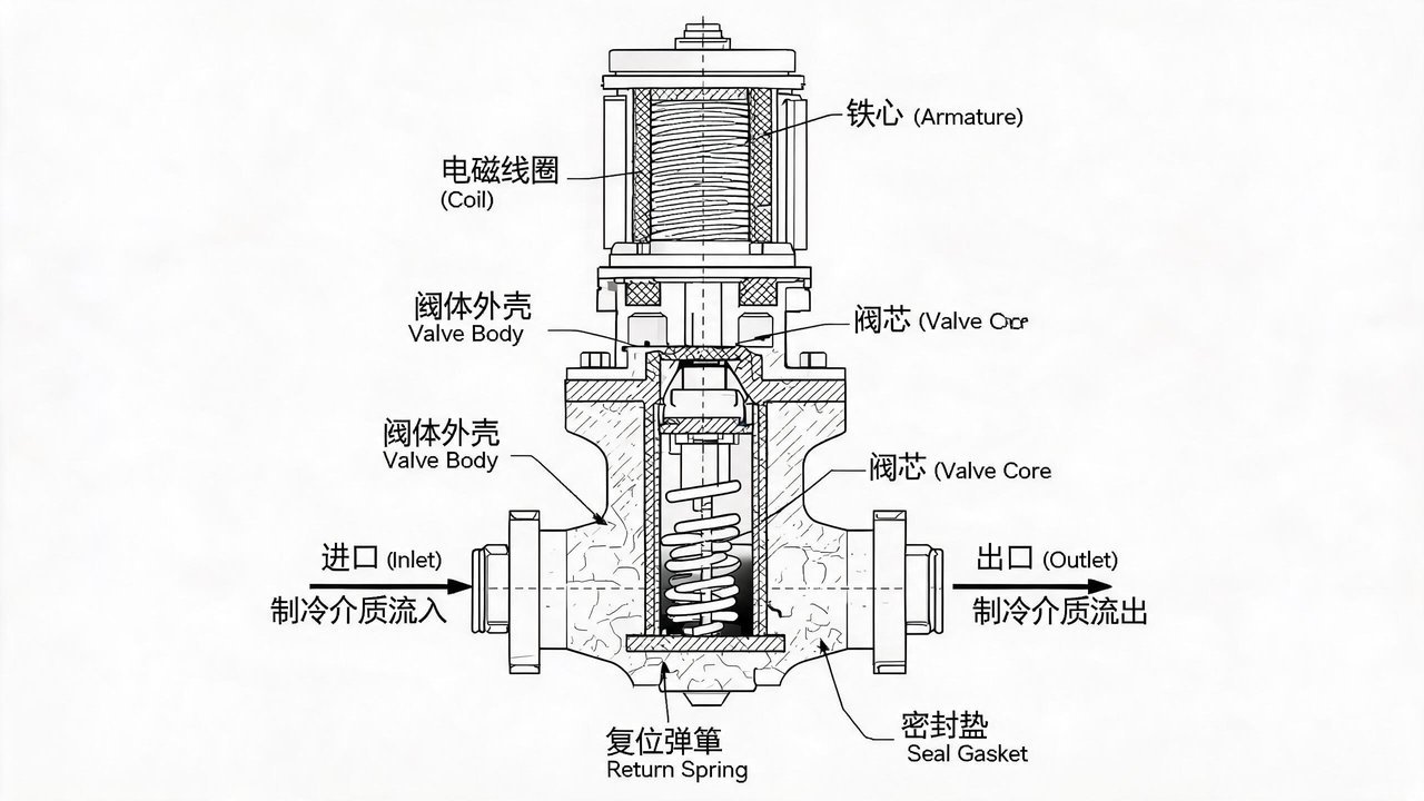 电磁阀结构示意图
