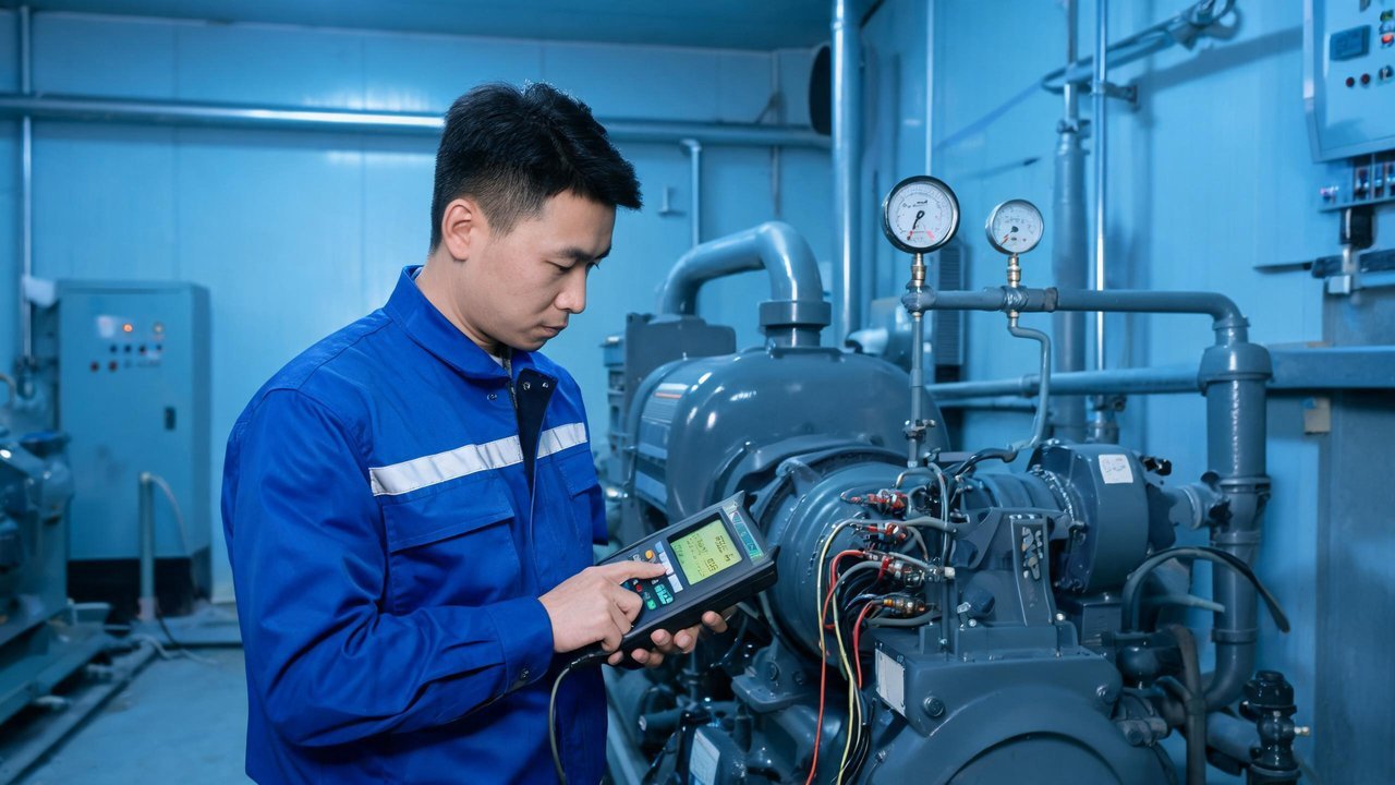 维修工程师检查设备