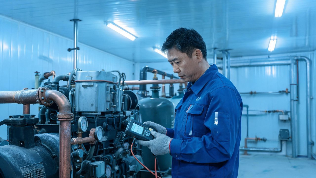 巡检师傅检查设备