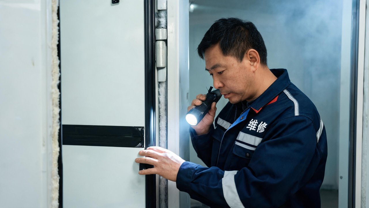 维修师傅检查密封条