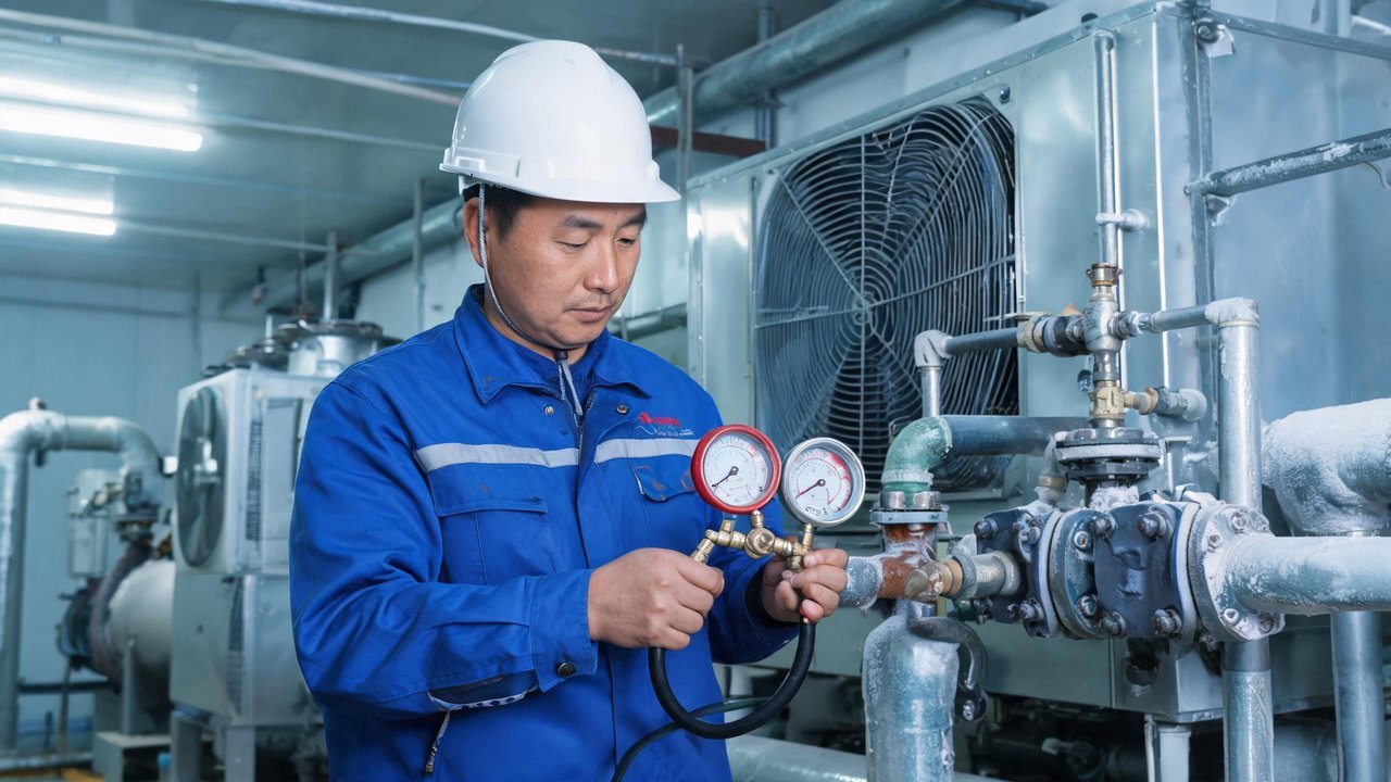 维修师傅检查设备