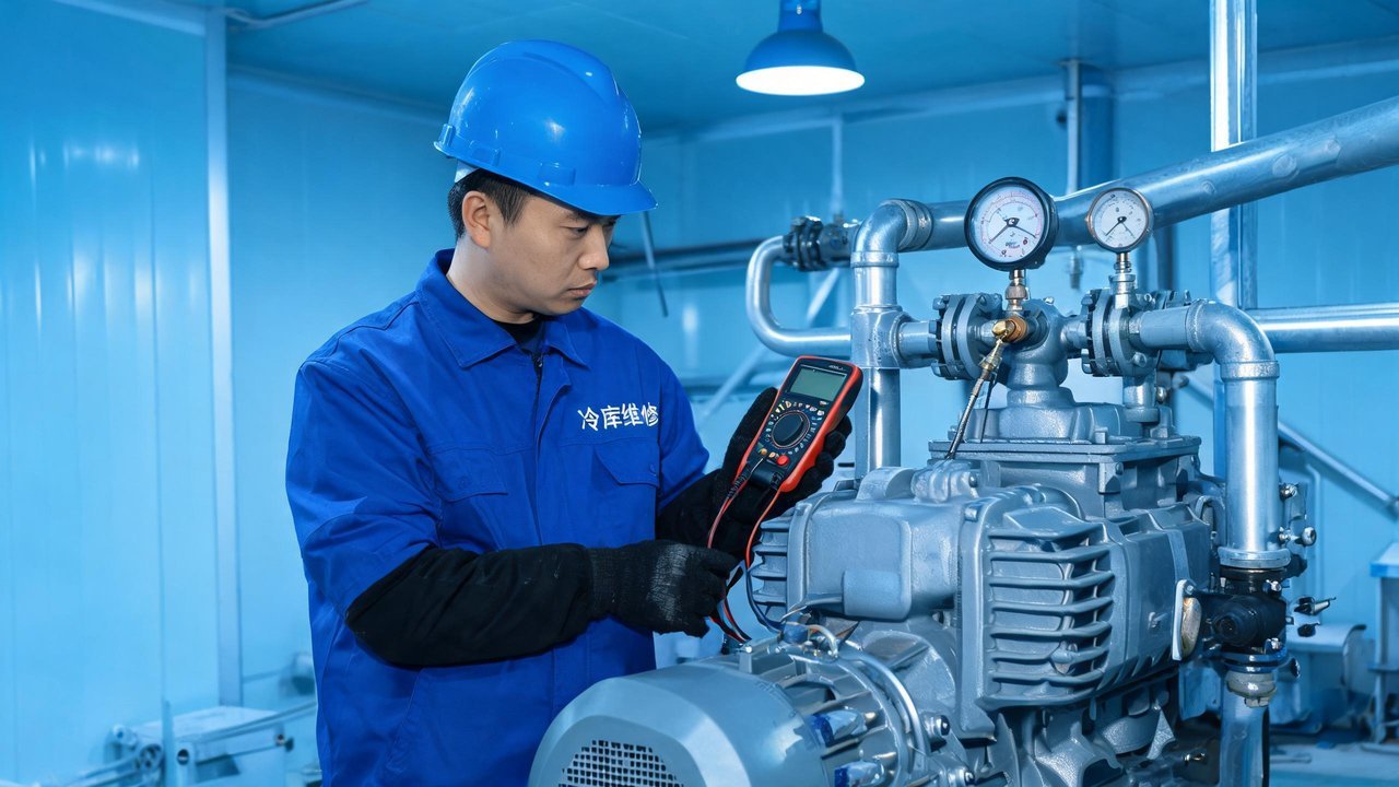 维修技师检查制冷设备