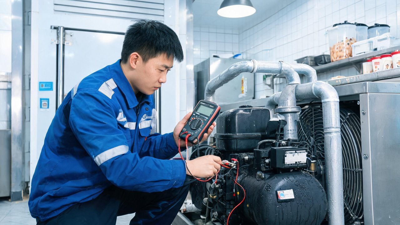 维修技师检查设备