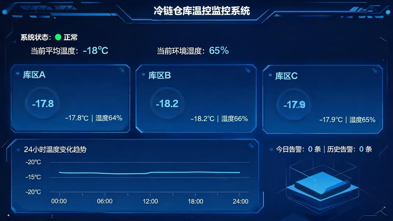 冷链仓库温控系统监控界面
