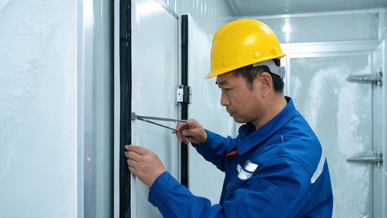 维修工程师检查密封条