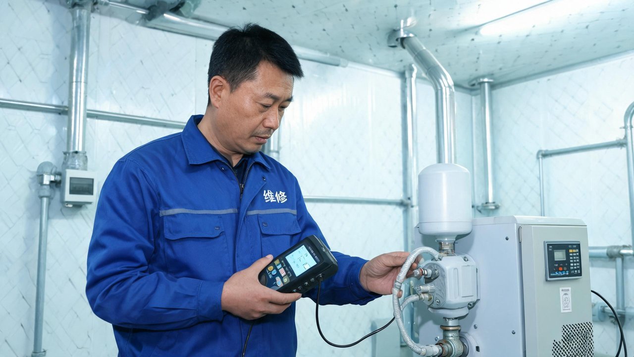 维修工程师检查加湿器