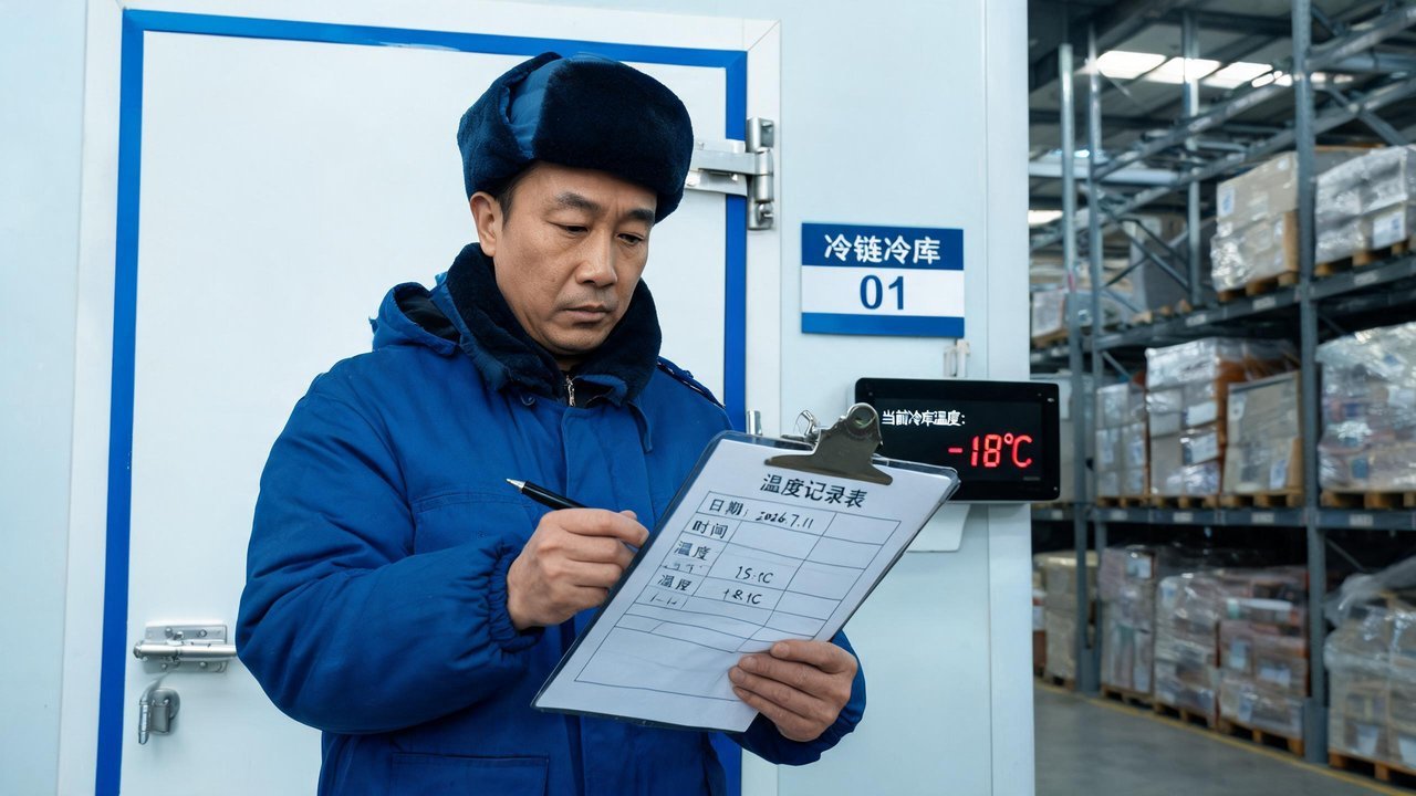 管理员检查温度记录表