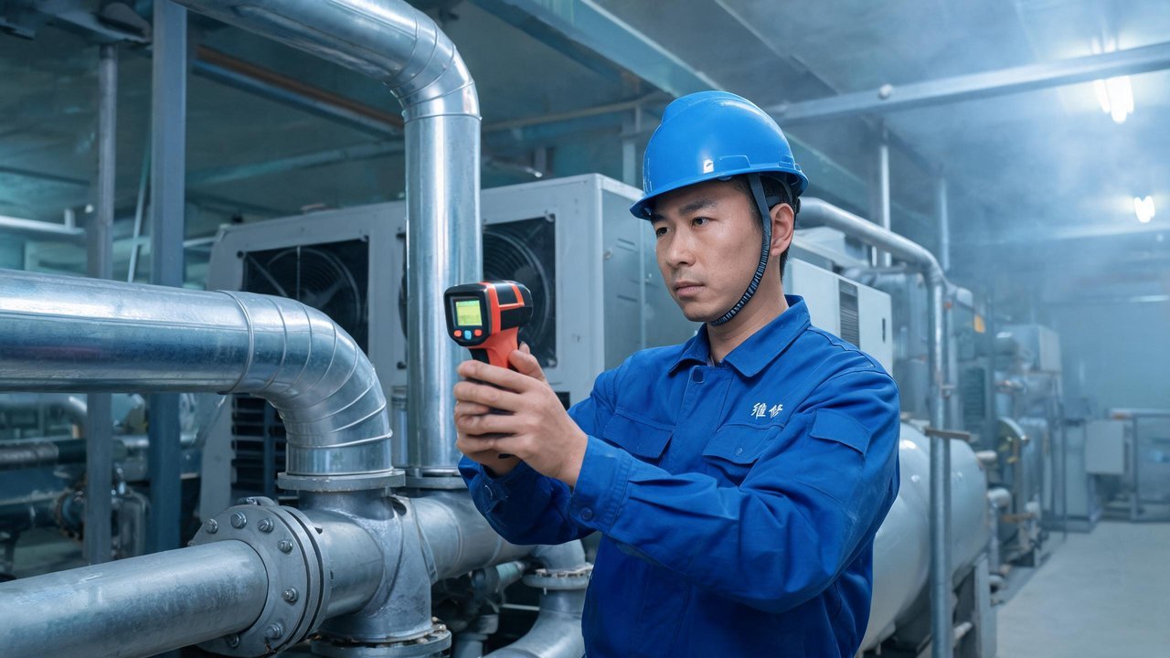 维修工程师检查设备