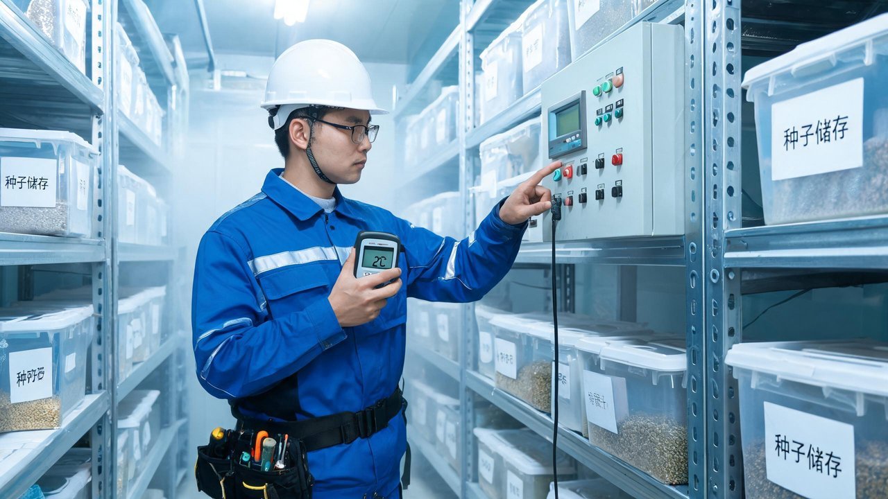 维修工程师检查温控系统