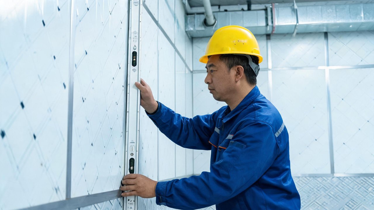 中国维修人员测量库板变形