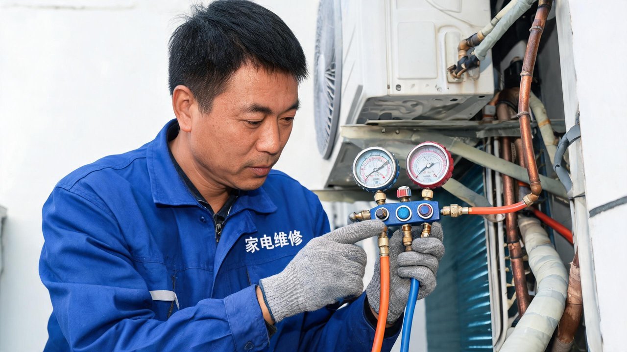 中国维修人员检测制冷系统
