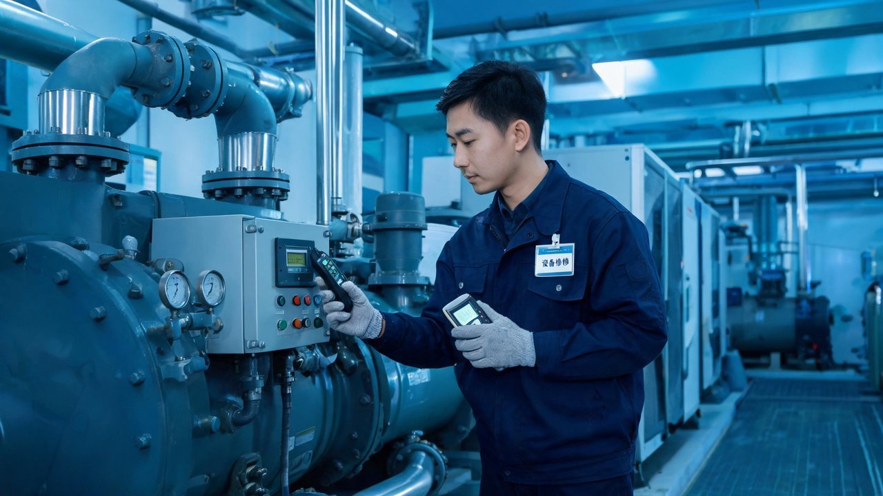 维修工程师检查设备