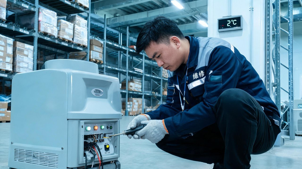 维修技师检查加湿器
